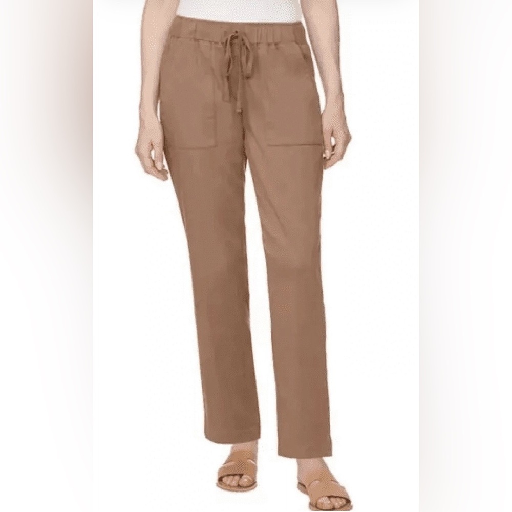 Tencel Blend Soft Women’s Brown Drawstring Utility Pull On Pants